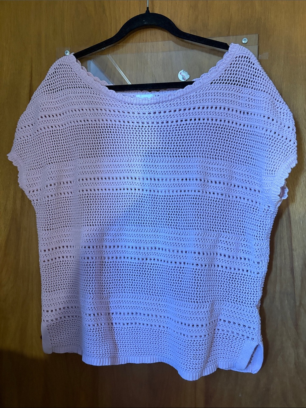 Old Navy Lilac Crochet Short Sleeve Top